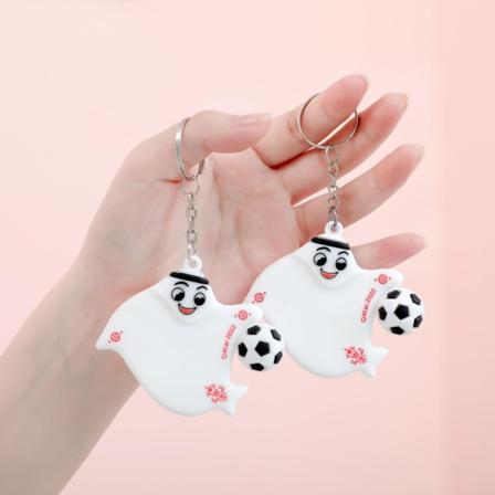 2 st Qatar 2022 VM fotbolls-maskot souvenir nyckelring The Bes