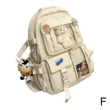 S-jiang Söt Kvinnor Ryggsäck Med Stor Kapacitet Vattentät Hona Sch