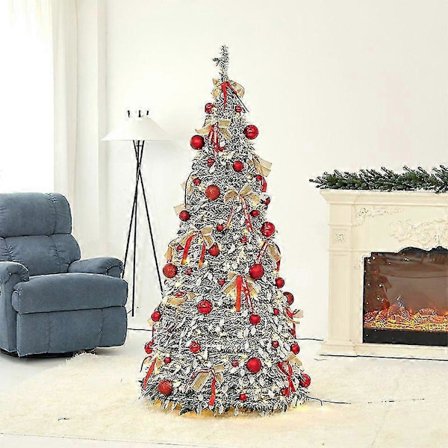 Uttrekkbart, sammenleggbart LED-juletre for hjemmeinnredning i høytiden