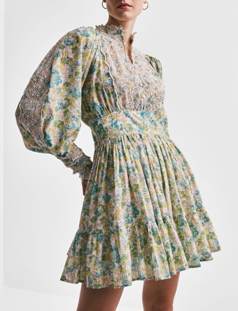 by Ti Mo Cotton Slub Mini Dress - Multi/patterned - M