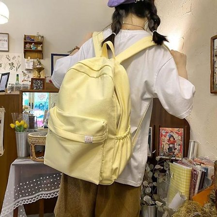 Rygsæk Sød Kawaii Rygsæk Skoleartikler Laptop Taske til Teenagere Studerende - Gul