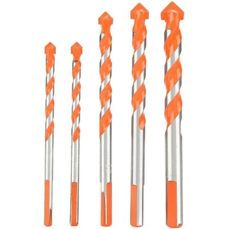 5 st 6-12 mm spiralborr med triangelformad skaft, 45° bladspets, hörnborr för borr