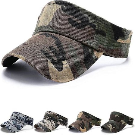 Solskærm Hat - Justerbar Golfskærm Camouflage Solskærm Kasket Unisex Skærme Hestehale Baseball Kasket Tennis Løbeskærme Kasket til Mænd