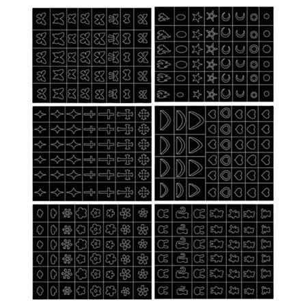 6 stk. negle airbrush stencils hule neglekunst klistermærker neglekunst stencil klistermærker