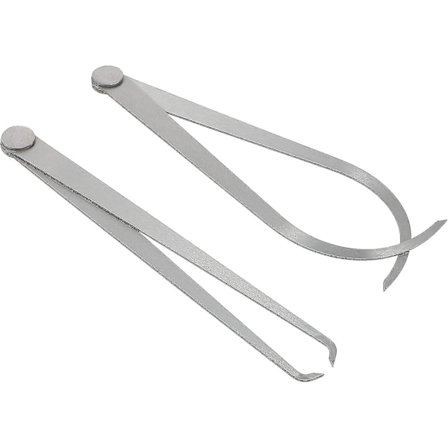 2 stk. Indvendig udvendig skydelære sæt Stål måle skydelære Lige bøjet ben Keramisk pottemageri måleværktøjer 20x1,5 cm