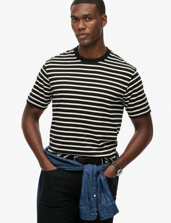 Superdry Merchant Stripe Tee - Black - XXL