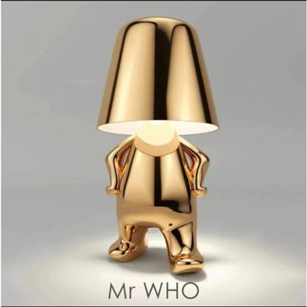 Thinker - Lampe-kolleksjon Kreativ Liten Gylden Mann Stue Bordlampe Hjemmedekor Gave H