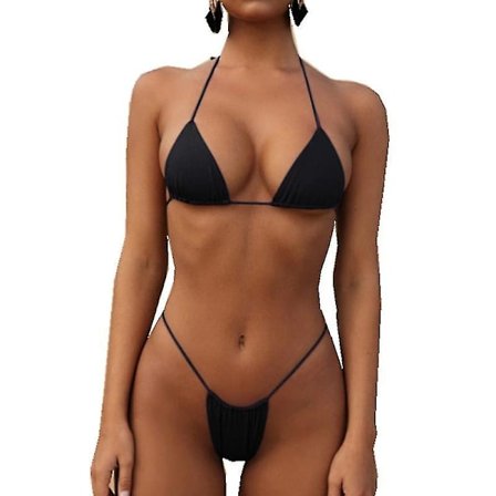 Women Two Piece Swimsuit Sexy Swimwear Halter String Triangle Bikini S