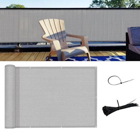 Balkong insynsskydd, polyester vindskyddsnät för trädgård med UV-skydd, 0,9×4m