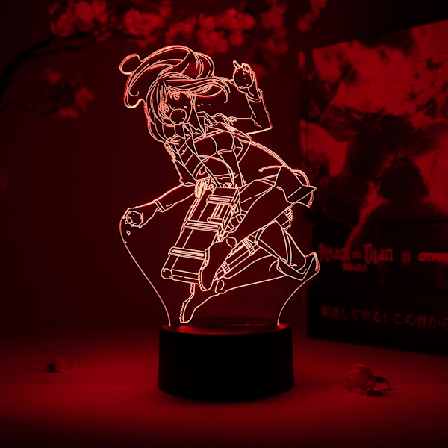 Sasha Braus Äter Otaku-lampa – Attack on Titan – Anime-lampafigur Nattlampa, 16 färger RGB LED – Fjärrkontroll, 3D Anime-rumsdekor Present