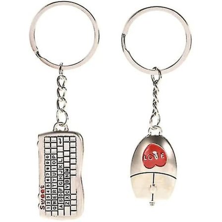 Miniatyr mus och tangentbord formade nyckelringar - Romantiska par nyckelringar för par nyckelringar (2 st