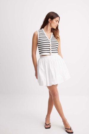 Cass Dimicco x NA-KD Jupe courte en coton - Mini jupes - Blanc - EU 40