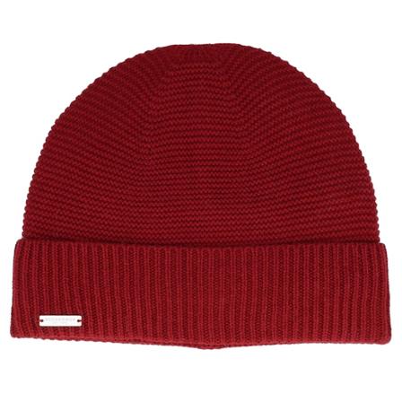 Seeberger - Rot cuff Mütze - Knit Beaniw With Turn-up Flame Red Cuff @ Hatstore