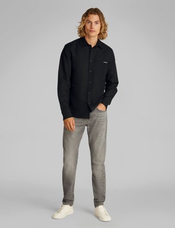 Calvin Klein Jeans Linen Cotton Shirt - Black - XS