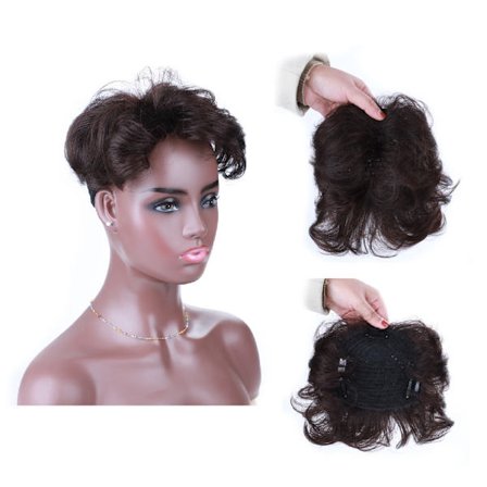 Blice kortvågigt syntetiskt hår Topper utan lugg Clip In Hårförlängningar Svart Brun Naturligt falska hårstycken för män