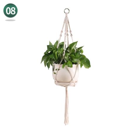 Håndlaget blomsterpotte i flettet nettingpose style 8 80cm