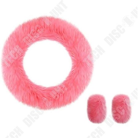 Värmebartäckning för ratt - TD - Falsk päls - Rosa - 38 cm - Vinter