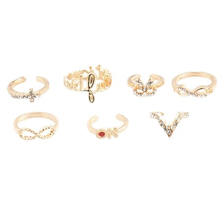 7 st. Ringar Öppna Ringar Stapelbara Legering Fjäril Form Midi Ringar För Fest