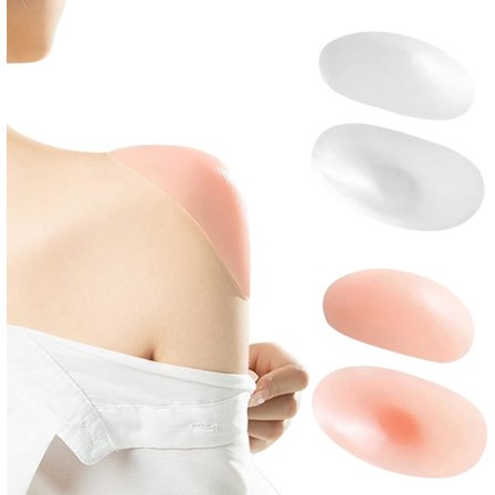 2 par axelkuddar för damer axel mjuka återanvändbara axel push-up kuddar förstärkare axelkuddar (transparent & hud)