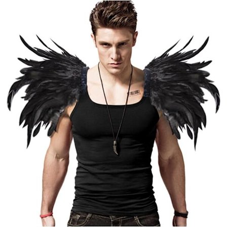 Mænds gotiske skulderpuder i fjerdragt Danse Halloween dekorationer S