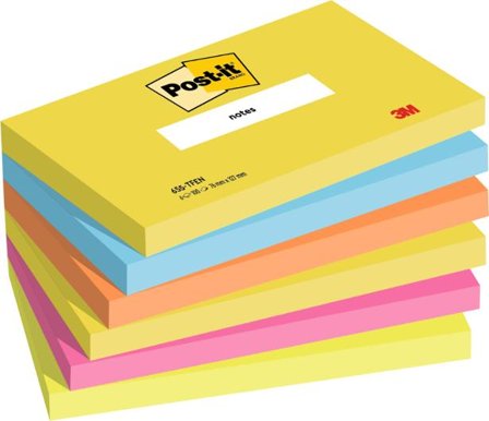 POST-IT Notes Energetic 76x127mm 6/fp - Lyreco - Kontorsmaterial - Notes och Post-It - Notes - Färgade