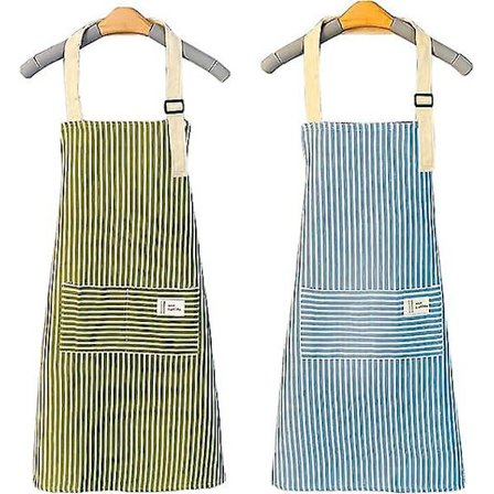 Pieces Apron for Kitchen, 72cmx68cm Adjustable Household Apron, Waterproof Cotton Linen Apron with 1 Pockets, for Home Kitchen