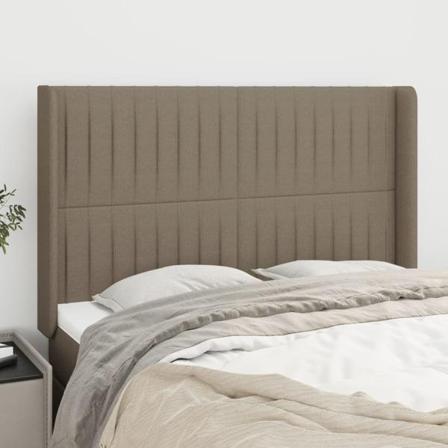 Vidaxl Huvudgavel Med Kanter Taupe 147x16x118/128 Cm Tyg Taupe