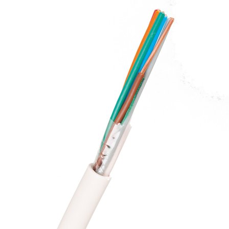 Nexans EQQRB EASY Telekabel 7 x 1,0 mm, hvit 1 m, kappet, Stikkontakter & kabler