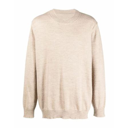 Maison Margiela, Round-neck Knitwear Beżowy, Mężczyzna, Rozmiar: L
