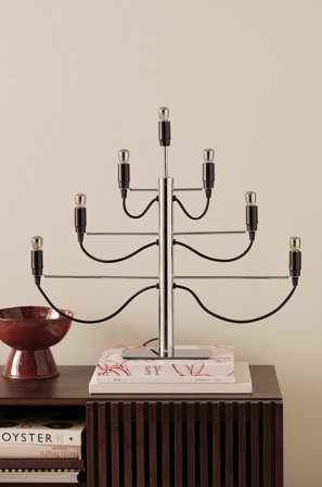 Star Trading - Ljusstake Milano med 7 ljuskällor - Krom - Adventsljusstakar - Från Homeroom