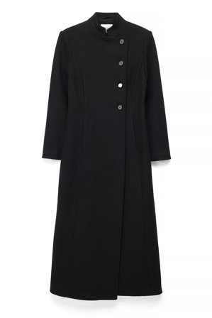 Lovisa Worge x NA-KD Wool Blend High Neck Maxi Coat - Frakker - Sort - EU 34