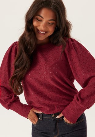 Object Collectors Item - Objlaila L/S RE Top - Karanda Red - Kläder - - Bubbleroom