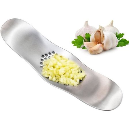 Hvidløgspresser Hvidløgsrocker, Rustfrit Stål, Massivt Og Ergonomisk