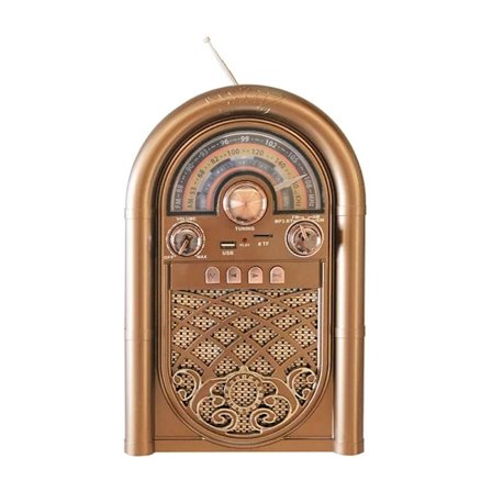 Retro Nostalgisk Radio Trådlös Bluetooth Högtalare Kort Ljud Skrivbord FM Mellanvåg Kortvåg High-End Radio Stöder 220V/110V