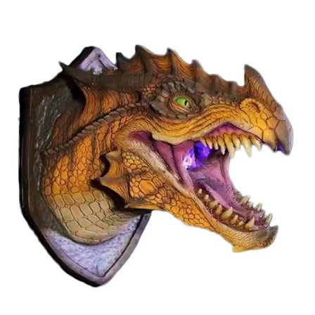 3d dragehoved vægmonteret skulptur dinosaurhoved luftfugter