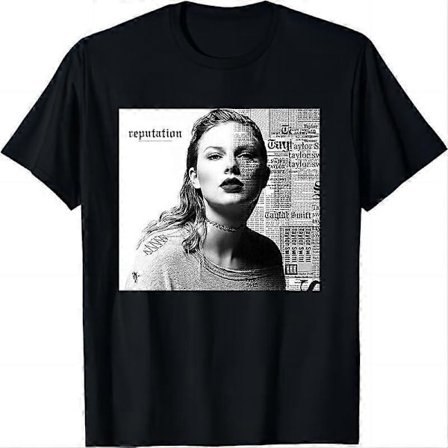 Taylor Swift albumtryck kortärmad T-shirt damtopp