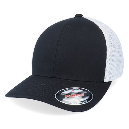 Flexfit - Zwart flexfit Cap - 2-Tone Mesh Black/White Trucker Flexfit @ Hatstore