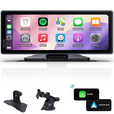 CARPURIDE V92 Bilradio 10,26" IPS pekskärm CarPlay, trådlös CarPlay och Android Auto, navigation/Bluetooth/ljust sensor