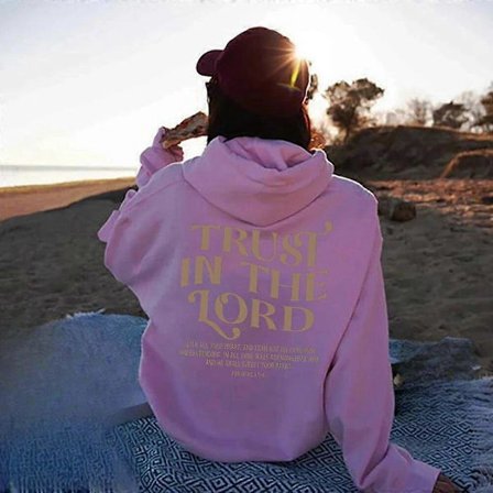 Æstetisk kristen sweatshirt med bibelvers, hættetrøje til kvinder, religiøse hættetrøjer, stol på Herren, sweatshirt, trostop, kristne gaver