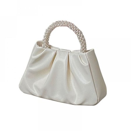 1 stk., Damehåndtasker, Små aften tasker til kvinder, Håndtasker med perlemor, Bløde læder tasker med krøllet effekt, Brudeclutche til bryllupper, 