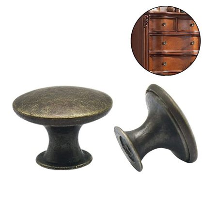 16 stycken skåpdörrknoppar, 30mm vintage, brons