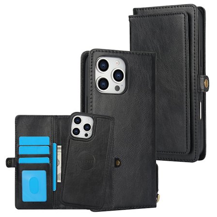 iPhone 16 Pro - Praktiskt Robust 2-1 Plånboksfodral