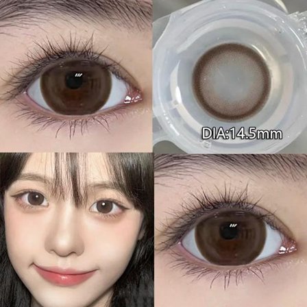 DUOXIU 1 Par Årliga Nya Koreanska Naturliga Linser Färgade Kontaktlinser Ögon med Styrka Svart Vacker Pupill Snabb Leverans