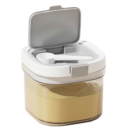 Plastikbeholdere - UV-beskyttende køkkenopbevaringsbeholdere med gratis skraber til mælkepulver og fødevareforsegling, små