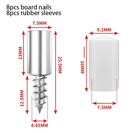 8STK Laminat støttesøm Selvskærende integreret skrue HVID