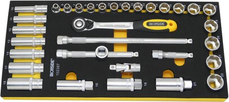Ironside 749150 Hylsyavainsarja 33 osaa, 3/8", Käsityökalut