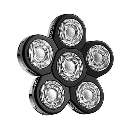 Reservedele til barberhoved til skaldede mænd, 6 hoveder skæghårserstatning