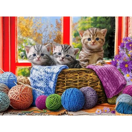 30 x 40 cm, 3 kattunger Diamantmaleri Diamantbroderi Maleri Lærred 5d Maleri Barn Voksen Rhinestone Masse Puslespill Tegning Veggdekorasjon Soverom 