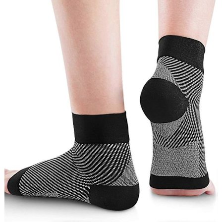Plantar Fasciitt Fotstøttesokker, Goosehill Ankelstøtte Kompresjonssokker Fotermer for Ankel, Verkende Føtter og Hælsmerter (L)