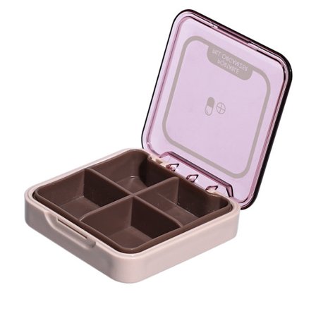 Pilleboks, Bærbar Pilleæske, Lomme Pilleboks Fugtsikker Daglig Pilleboks Holder Beholder